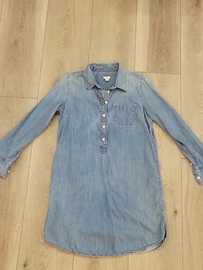 J. Crew Light Blue Denim Mini Shirt Dress